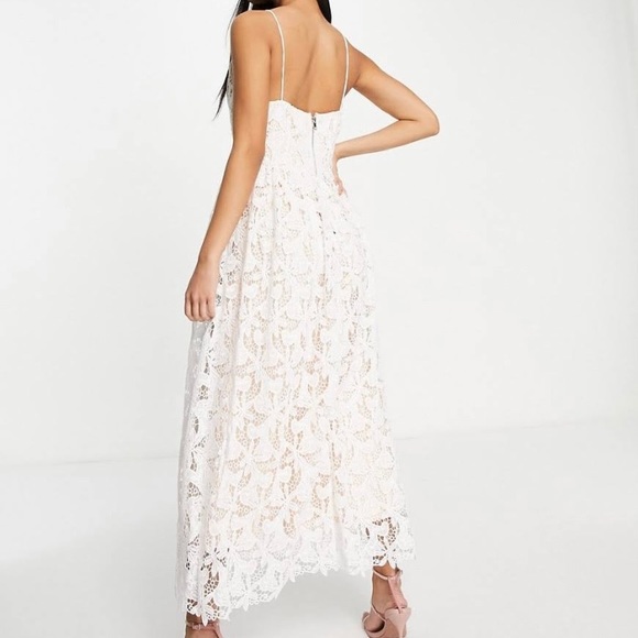 Asos maxi lace dress in light pink and white - Picture 3 of 6